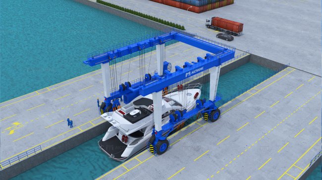mobile boat hoist for boats handling